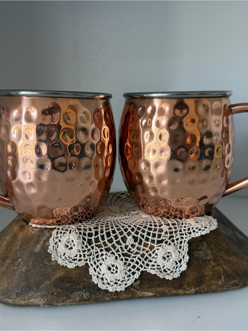 Copper Hammered Moscow Mule Mug Set - 2 Pack